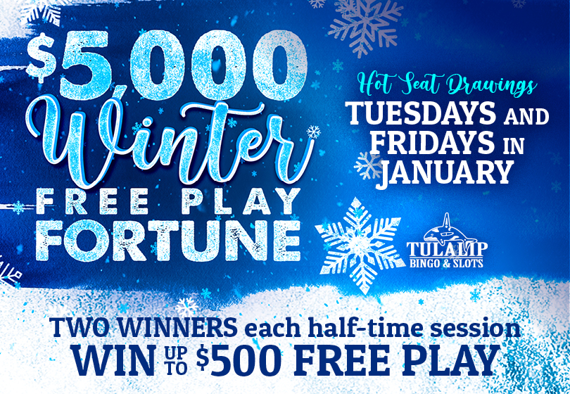 It’s snowing Free Play! WIN up to $500 Free Play!