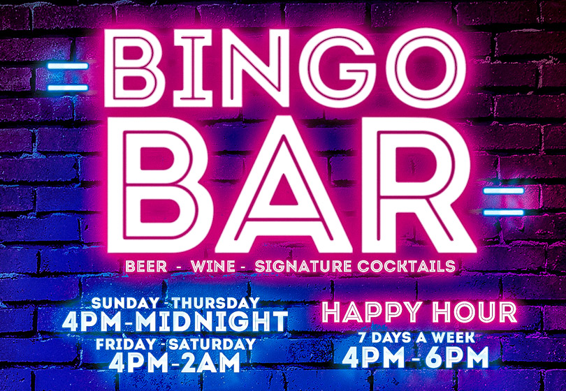 Tulalip Bingo has new hours open Sunday-Thursday 4PM - Midnight, Friday-Saturday 4PM - 2AM. Happy Hour 7 Days a week 4PM - 6PM. 15 minutes north of Everett.