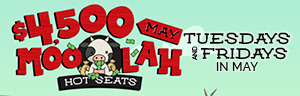 Two winners will be drawn each half-time session to select a cash cow and win up to $500 moo-lah!