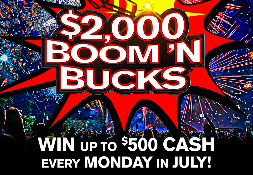 Win up to $500 cash! Two winners will be drawn prior to every half-time session to reveal a cash prize.