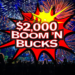 Win up to $500 cash! Two winners will be drawn prior to every half-time session to reveal a cash prize.