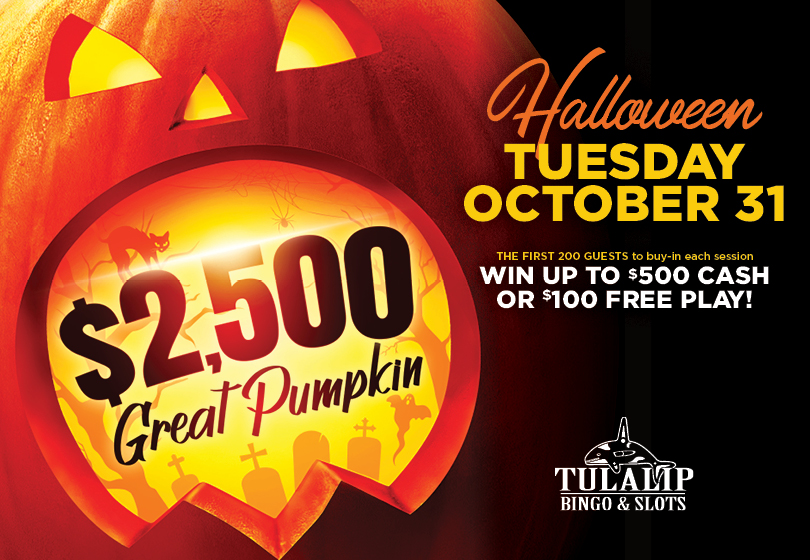 The first 200 bingo guests to buy in with their ONE club card each session will receive a chocolate pumpkin. 