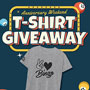 Tulalip Bingo Anniversary Weekend T-Shirt Giveaway awarded to single winners June 9, 10, & 11 2023. 